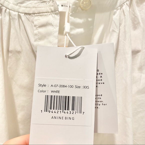 NWT Anine Bing Eden Shirt White XXS/TTP - Picture 14 of 17